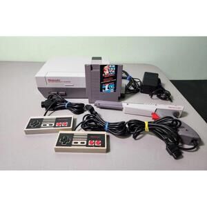 Nintendo NES Console Bundle NES-001 w/ 1 Game Controllers Wires Zapper - Tested